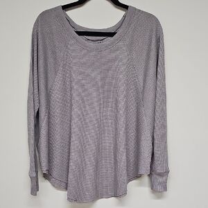 We The Free Thermal Knit Top, Heathered Gray, Size Small, NEW, Free People